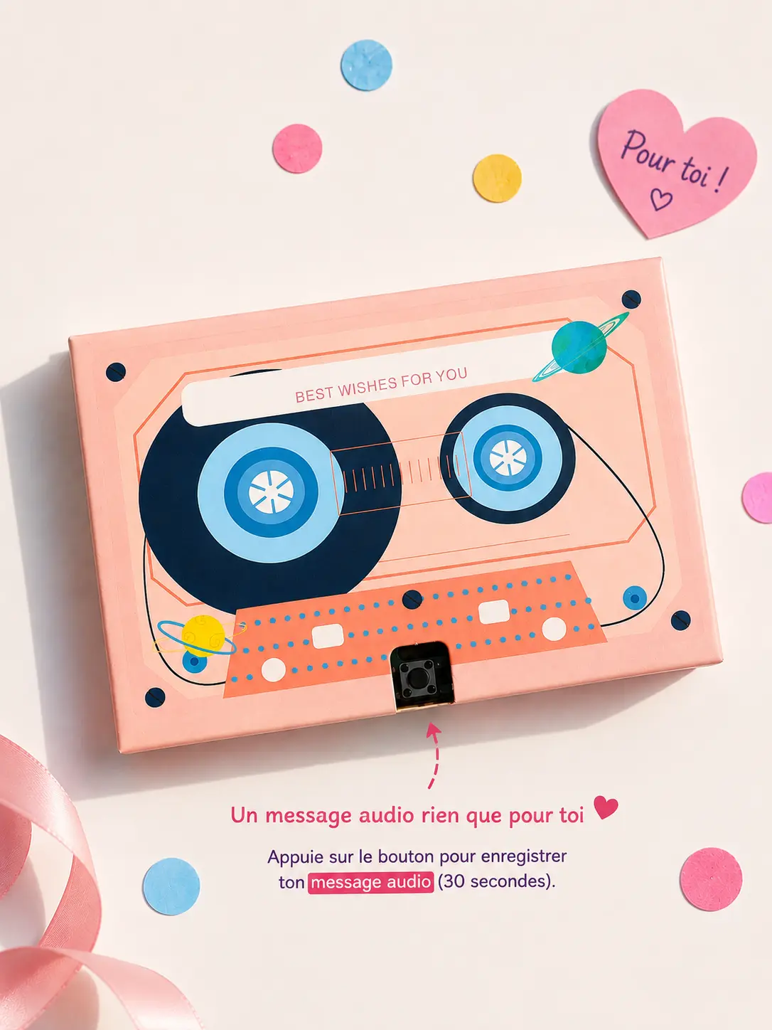 Cassette à message audio – 30 secondes d'émotion à offrir