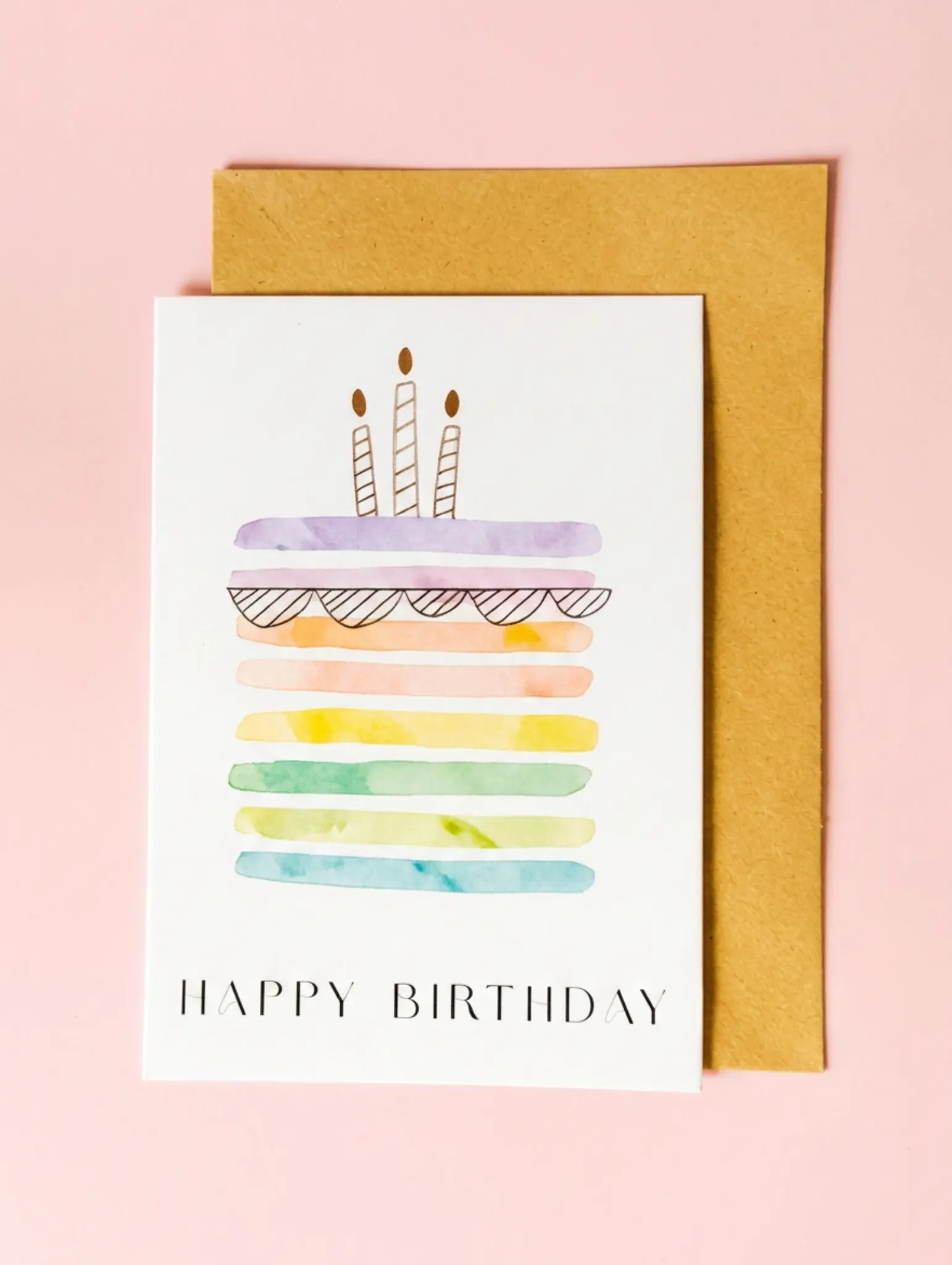 Carte d'anniversaire "Happy Birthday" Gâteau